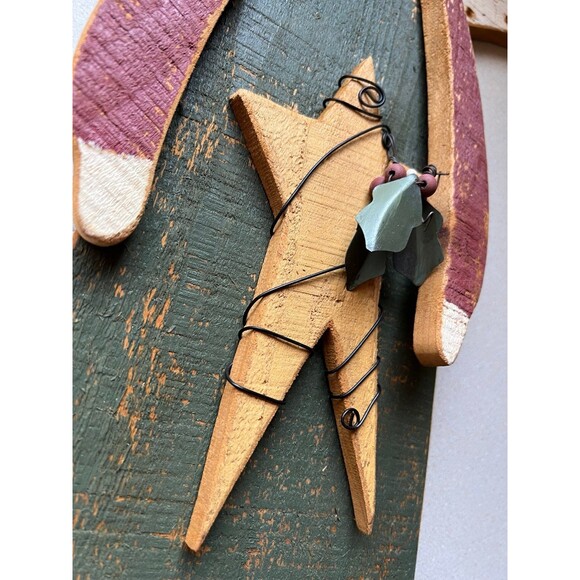 Rustic Farmhouse Decorative Wooden Angel American Primitive - Picture 11 of 12